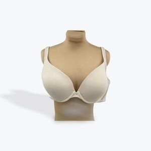 Cacique Bra‎ 44D Beige T-Shirt Plunge Full Coverage Adjustable Straps